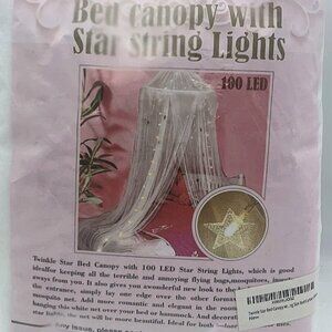 Twinkle Star Bed Canopy With 100 Star String Lights